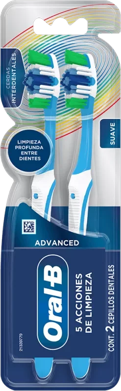 ESCOVA DENTAL ORAL-B ADVANCED 5 AÇÕES DE LIMPEZA MACIA 2UN