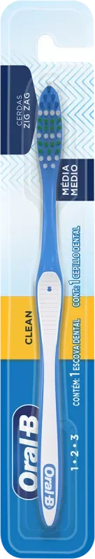 ESCOVA DENTAL ORAL-B 1 2 3 CLEAN MÉDIA