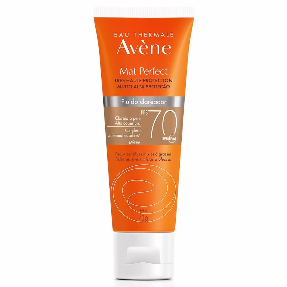 Protetor Solar Facial Mat Perfect Fluído Clareador Média FPS 70 Avène 40g