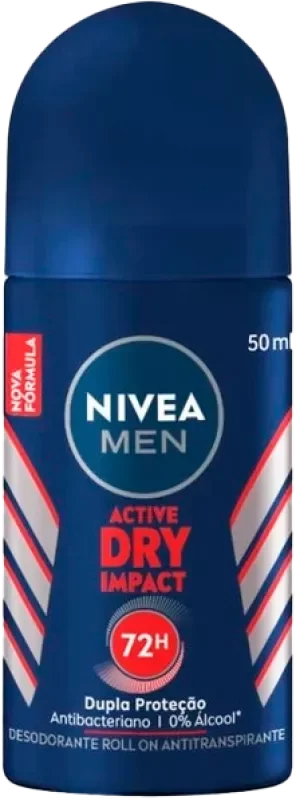 DESODORANTE NIVEA ROLLON 050ML MEN ACTIVE DRY IMPACT