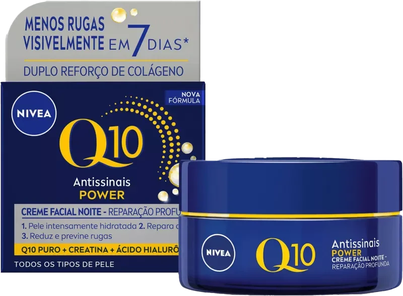 CREME FACIAL NIVEA 047G ANTISSINAIS POWER Q10 NOTURNO