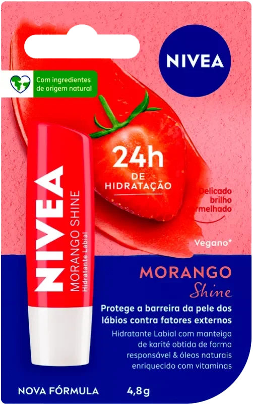 PROTETOR LABIAL NIVEA 4,8G MORANGO SHINE