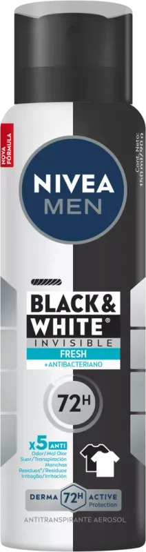 DESODORANTE NIVEA AEROSSOL 150ML MEN BLACK & WHITE INVISIBLE FRESH