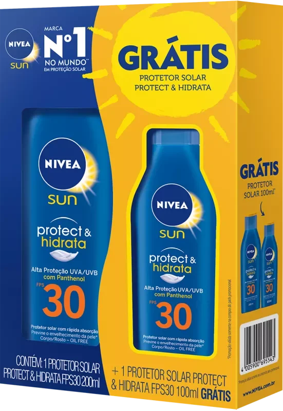 PROTETOR SOLAR NIVEA SUN 200ML F30 PROTECT&HIDRATA+ PROTETOR SOLAR 100ML F30 PROTECT&HIDRATA