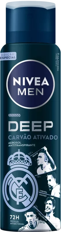 DESODORANTE NIVEA AEROSSOL 150ML MEN DEEP CARVÃO ATIVADO