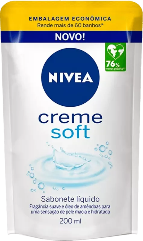 SABONETE NIVEA 200ML LÍQUIDO CREME SOFT REFIL