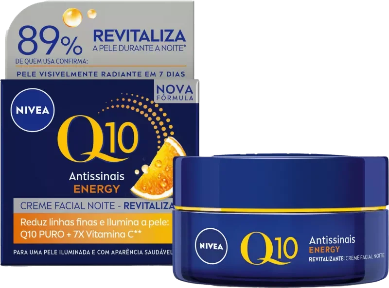 CREME FACIAL NIVEA 050G ANTISSINAIS ENERGY Q10 VITAMINA C NOTURNO