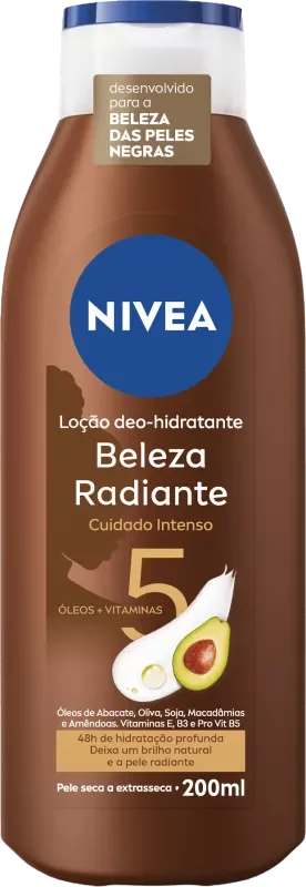 HIDRATANTE NIVEA 200ML BELEZA RADIANTE PELE NEGRA CUIDADO INTENSO