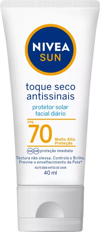 PROTETOR SOLAR FACIAL NIVEA SUN 040ML F70 TOQUE SECO ANTISSINAIS