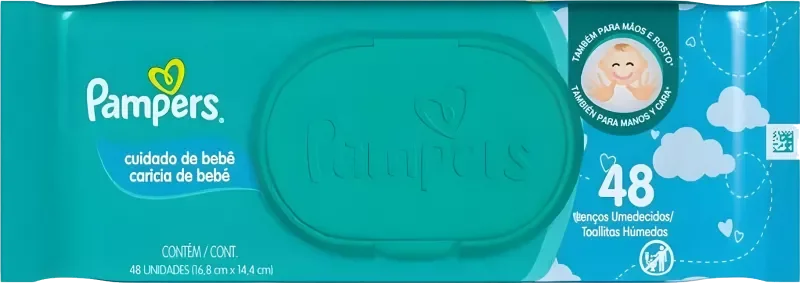 LENÇO UMEDECIDO PAMPERS 48UN CUIDADO DE BEBÊ TOALHINHAS