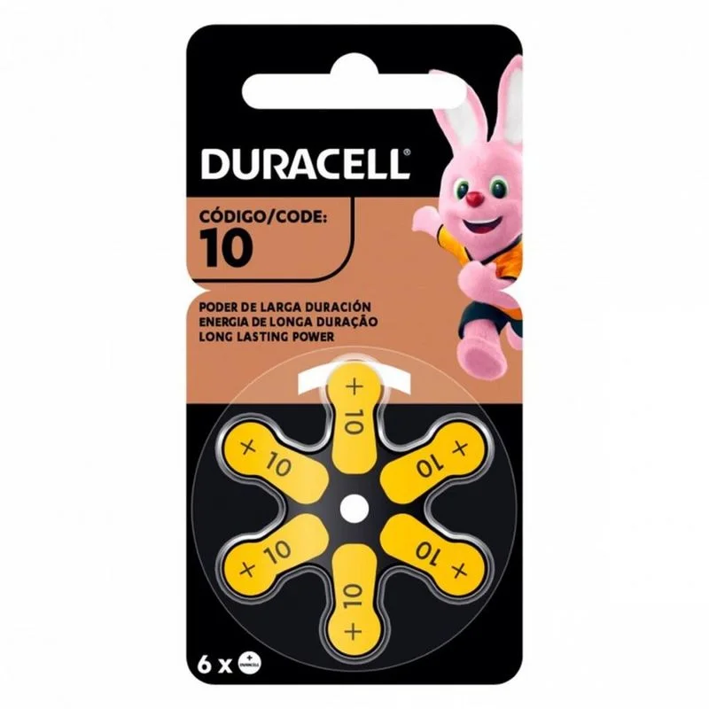 Pilhas Auditivas 10 Duracell PR10 1,4V com 6 Unidades