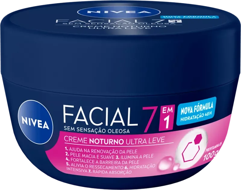 CREME FACIAL NIVEA 100G 7EM1 NOTURNO