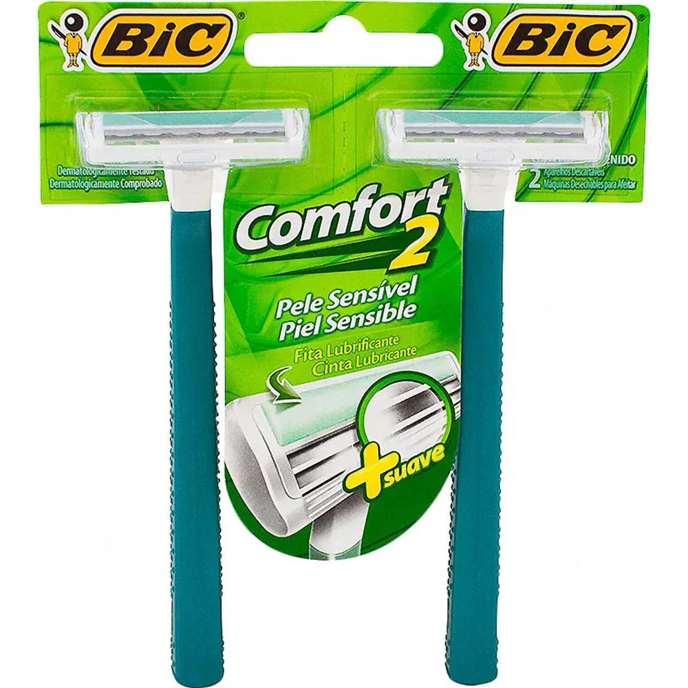 Aparelho de Barbear Bic Comfort 2 Pele Sensível com 2 Unidades