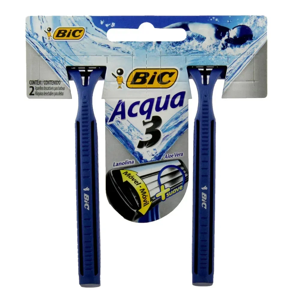 Aparelho de Barbear Bic Acqua 3 com 2 Unidades
