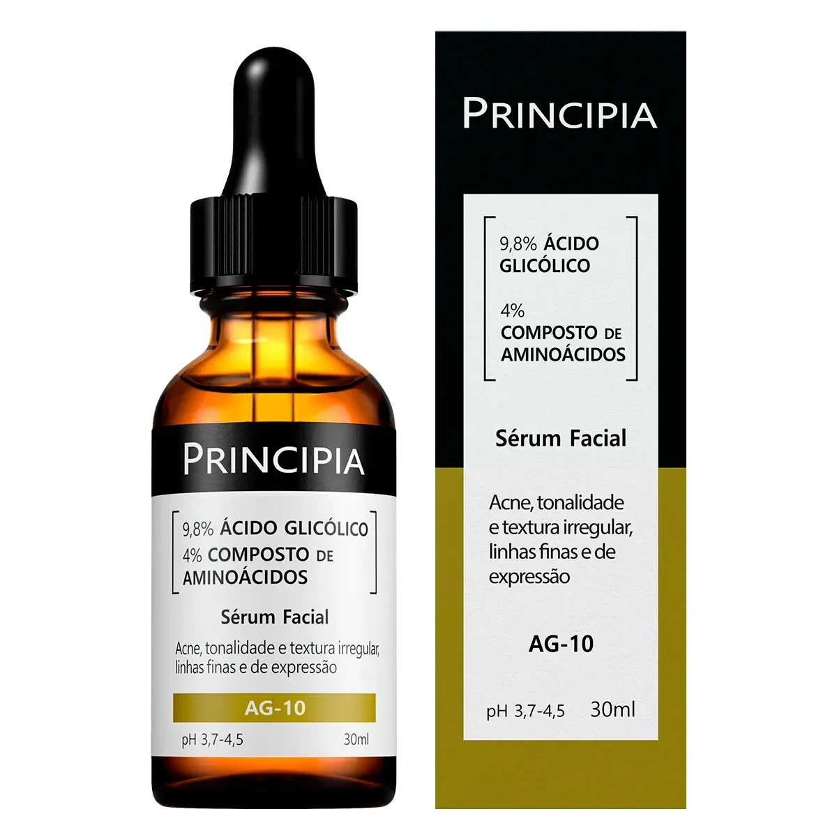 Sérum Facial 9,8% Ácido Glicólico + Aminoácidos AG-10 com 30ml