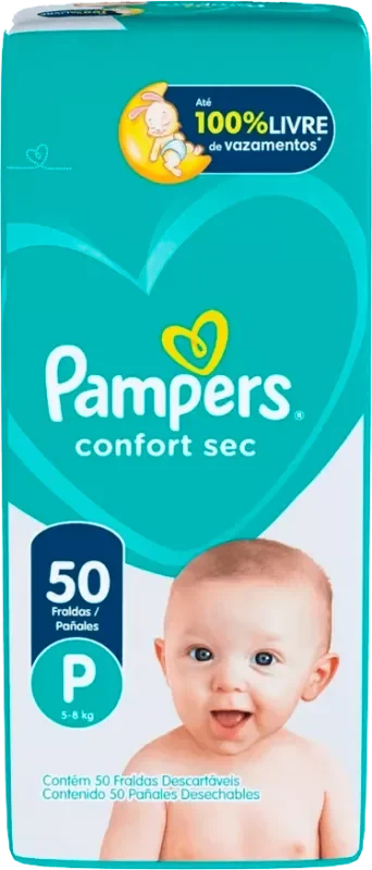 FRALDA PAMPERS CONFORT SEC MEGA P 50UN