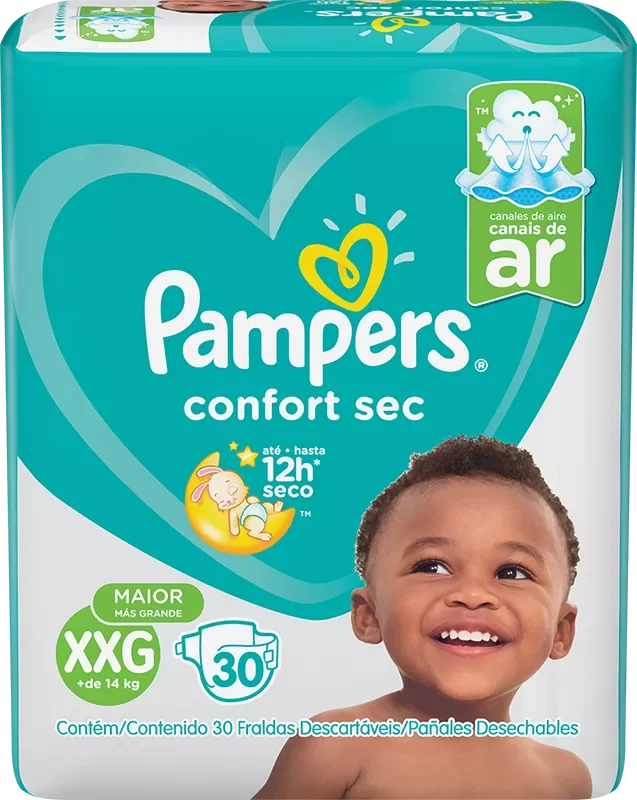 FRALDA PAMPERS CONFORT SEC MEGA XXG 30UN