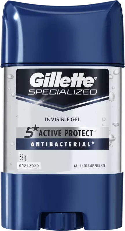 DESODORANTE GILLETTE CLEAR GEL STICK 82G ANTIBACTERIAL