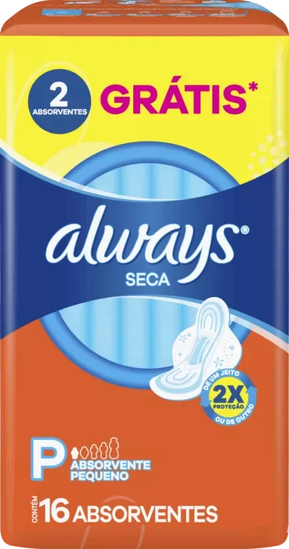 ABSORVENTES ALWAYS BASICO 16UN SECA COM ABAS 02UN GRÁTIS