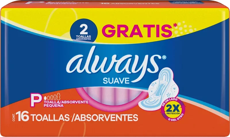 ABSORVENTES ALWAYS BASICO 16UN SUAVE COM ABAS 02UN GRÁTIS