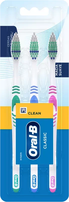ESCOVA DENTAL ORAL-B CLEAN CLASSIC MACIA 3UN