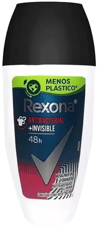 DESODORANTE REXONA ROLLON 050ML MEN ANTIBACTERIAL + INVISIBLE