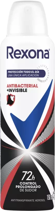 DESODORANTE REXONA AEROSSOL 150ML FEMININO ANTIBACTERIAL + INVISIBLE