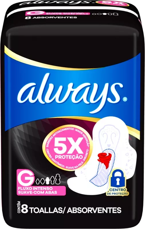 ABSORVENTE ALWAYS NOTURNO 08UN SUAVE COM ABAS G