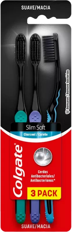 ESCOVA DENTAL COLGATE SLIM SOFT BLACK MACIA 3UN