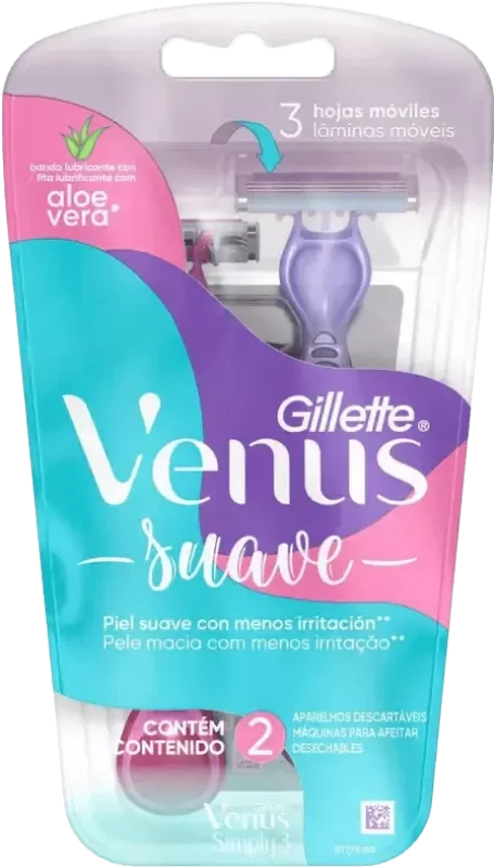 APARELHO DEPILATÓRIO GILLETTE VENUS 3 SUAVE PB 2UN