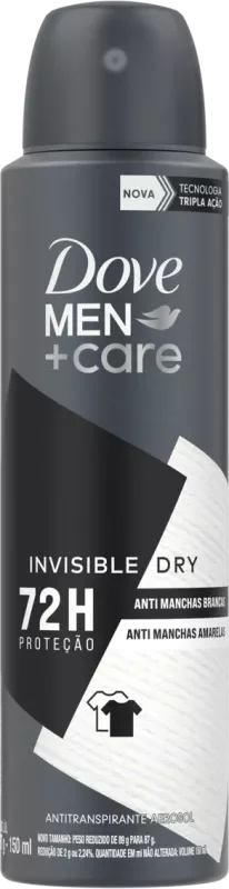 DESODORANTE DOVE AEROSSOL 150ML MEN CARE INVISIBLE DRY