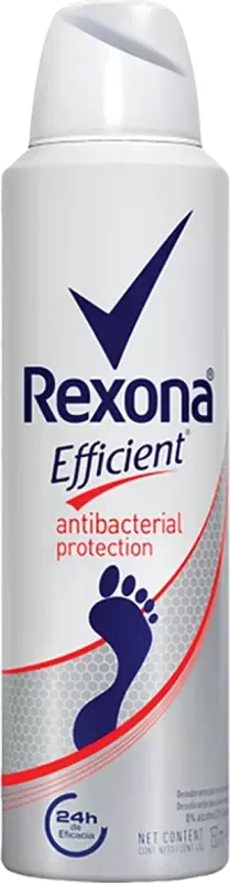 DESODORANTE PÉS REXONA AEROSSOL 153ML EFFICIENT ANTIBACTERIAL