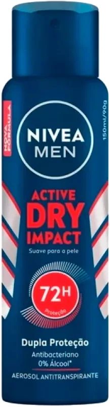 DESODORANTE NIVEA AEROSSOL 150ML MEN ACTIVE DRY IMPACT