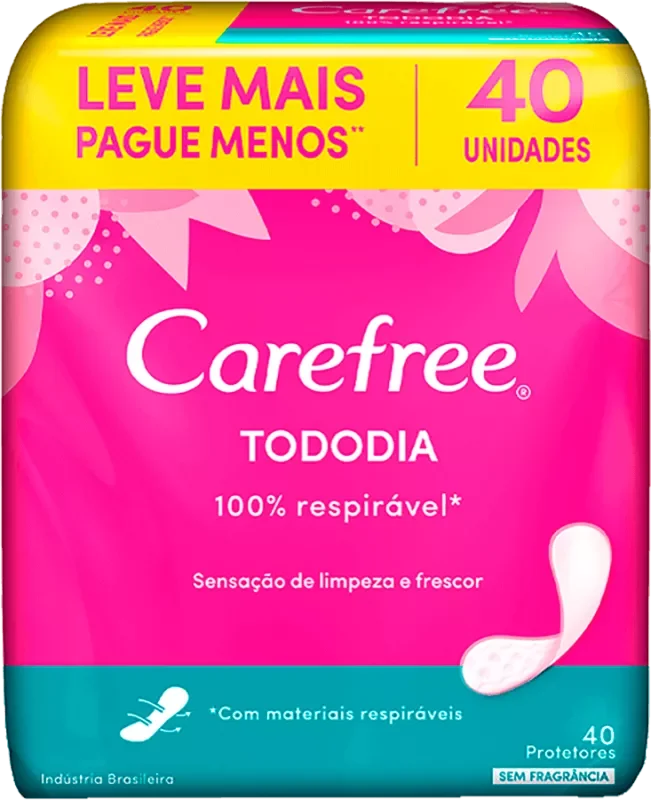 ABSORVENTE CAREFREE PROTETOR 40UN TODO DIA SEM PERFUME