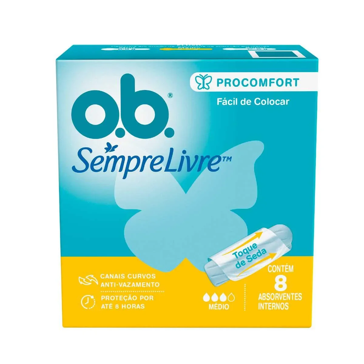 Absorvente Interno OB Sempre Livre ProComfort Médio 8 unidades