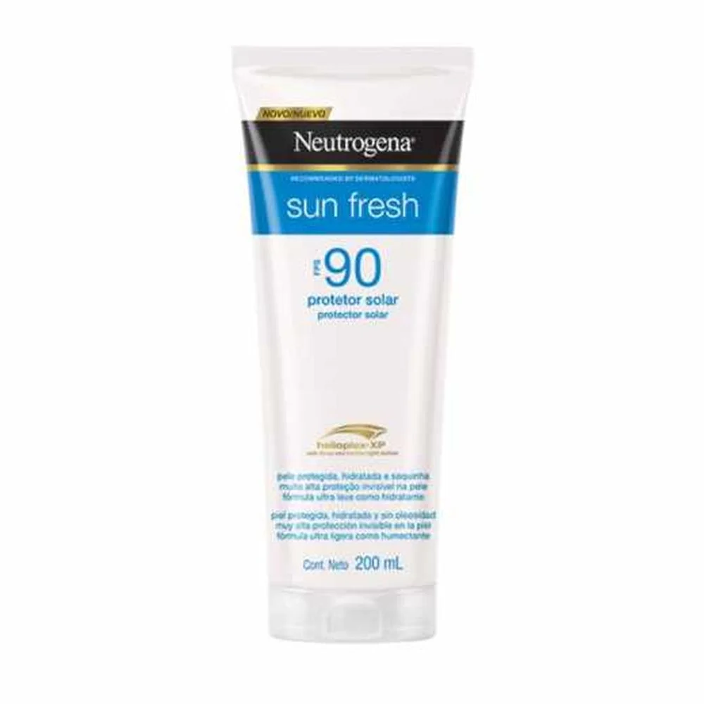 Protetor Solar FPS 90 Neutrogena Sun Fresh Corpo e Rosto Loção 200ml