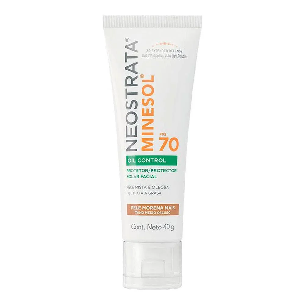 Protetor Solar Facial Oil Control Pele Morena FPS 70 Minesol 40g