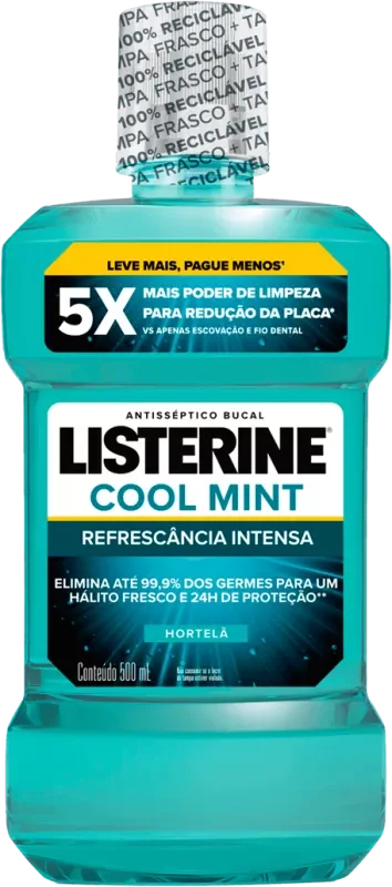 ANTISSÉPTICO BUCAL LISTERINE 0500ML COOL MINT