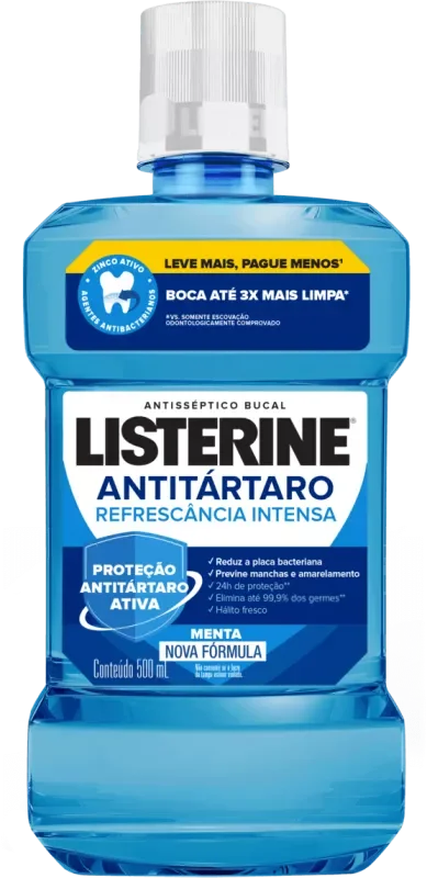 ANTISSÉPTICO BUCAL LISTERINE 0500ML ANTITÁRTARO