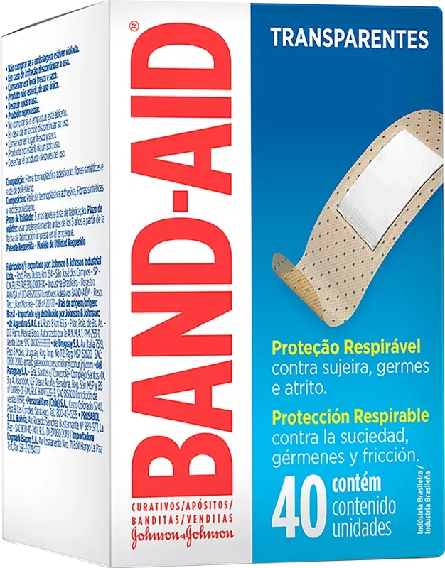 CURATIVO BAND-AID 40UN TRANSPARENTE