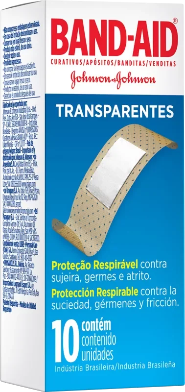 CURATIVO BAND-AID 10UN TRANSPARENTE