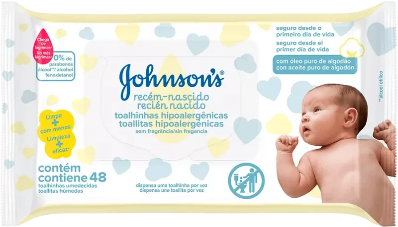 LENÇO UMEDECIDO JOHNSON'S BABY 048UN RECÉM NASCIDO TOALHINHAS