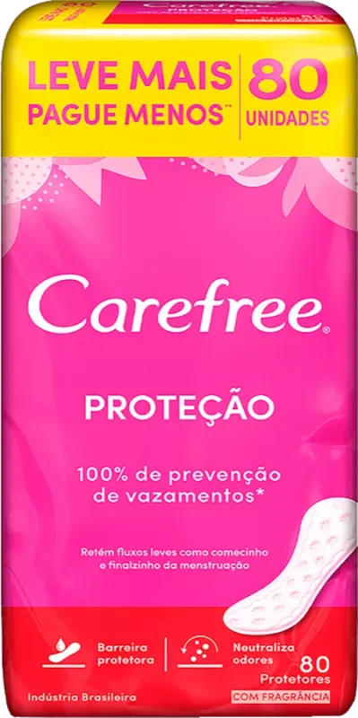 ABSORVENTE CAREFREE PROTETOR 80UN PROTEÇÃO COM PERFUME