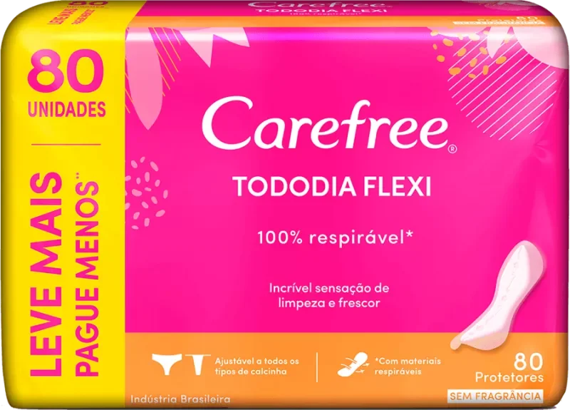 ABSORVENTE CAREFREE PROTETOR 80UN TODO DIA FLEXI SEM PERFUME