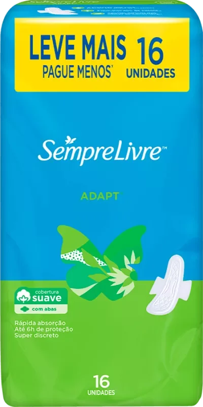 ABSORVENTE SEMPRE LIVRE 16UN ADAPT SUAVE COM ABAS