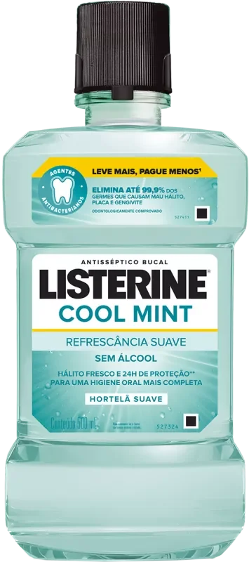 ANTISSÉPTICO BUCAL LISTERINE 0500ML COOL MINT ZERO ÁLCOOL L500P350