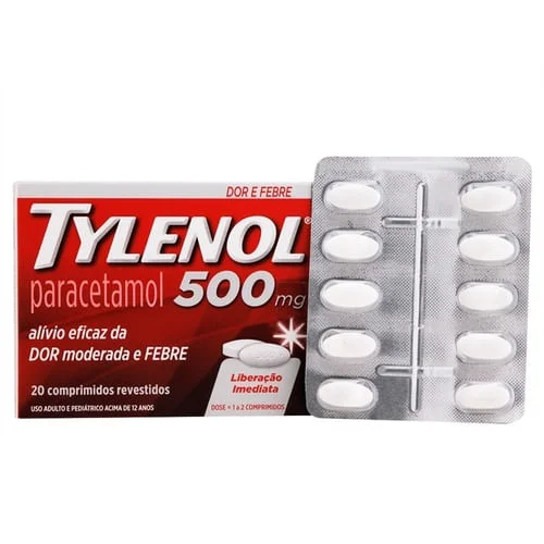 Tylenol 500mg com 20 Comprimidos Revestidos
