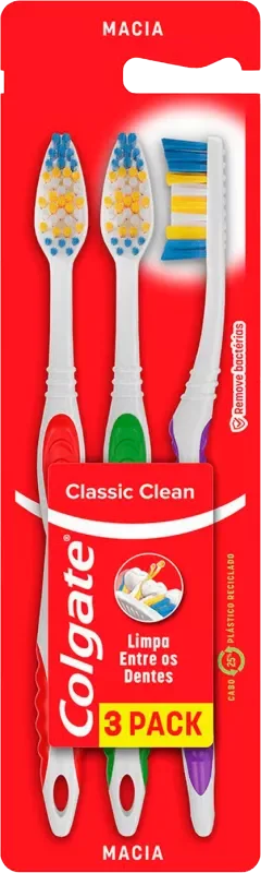 ESCOVA DENTAL COLGATE CLASSIC CLEAN MACIA 3UN