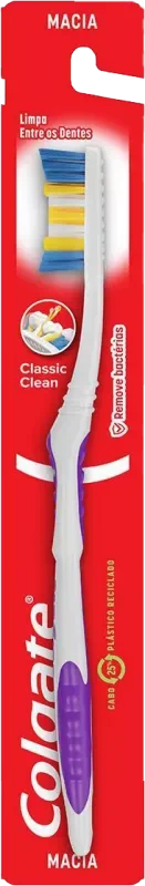 ESCOVA DENTAL COLGATE CLASSIC CLEAN LONGA MACIA