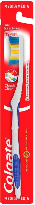 ESCOVA DENTAL COLGATE CLASSIC CLEAN LONGA MÉDIA